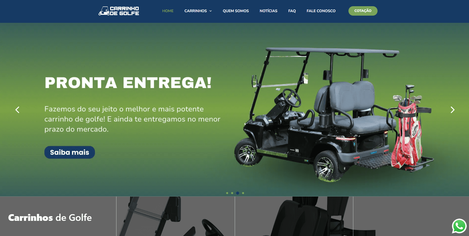 Case Carrinho de Golfe - Site comercial