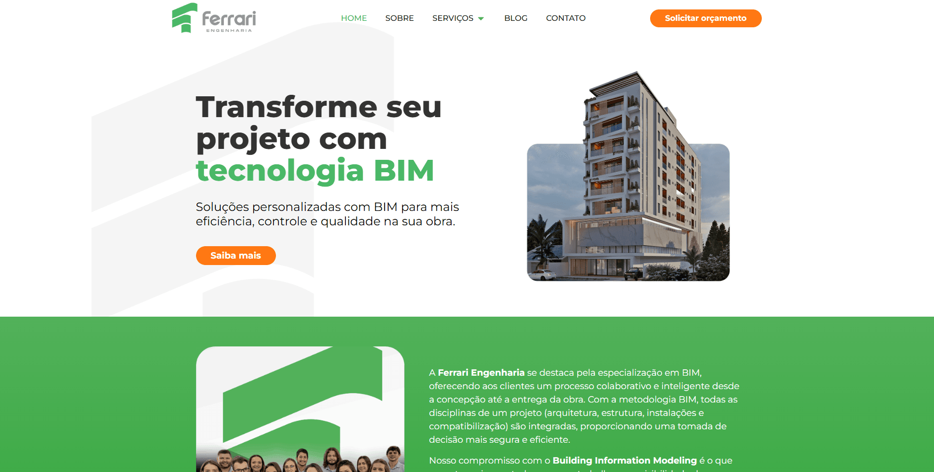 Case Ferrari Engenharia - Institucional